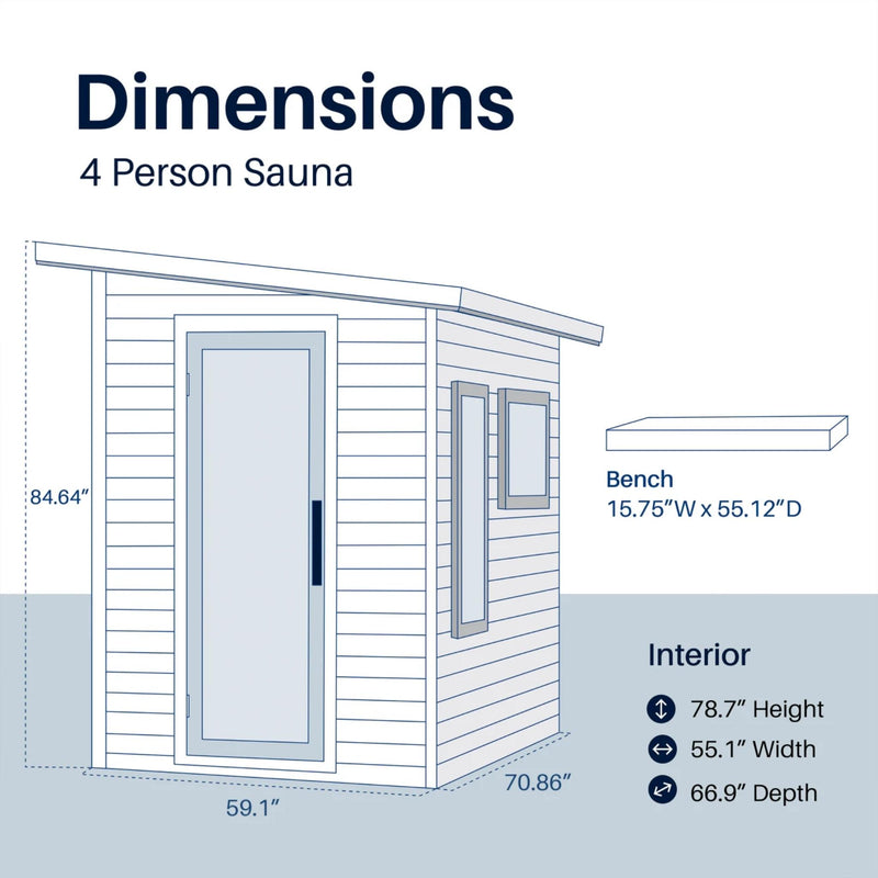 ALEKO Selenia Outdoor Sauna – 4 Person
