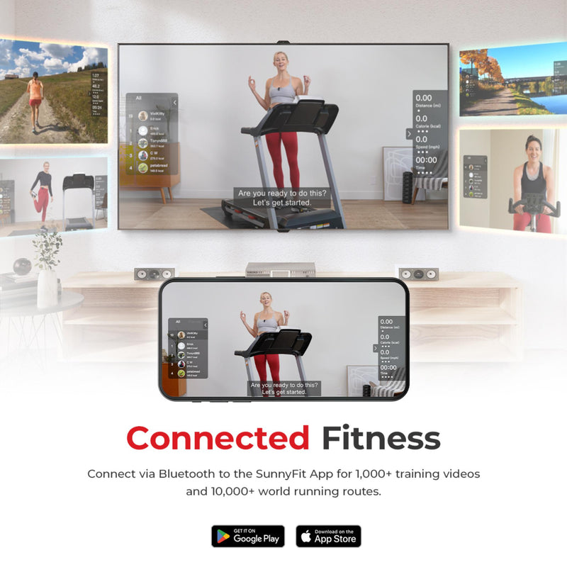 Sunny Health & Fitness Premium Auto Incline Smart Treadmill