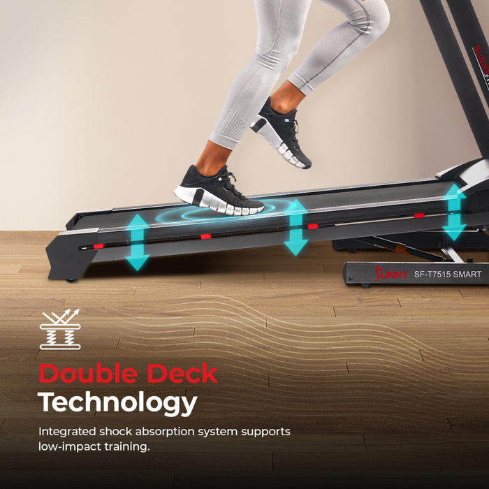 Sunny Health & Fitness Premium Auto Incline Smart Treadmill