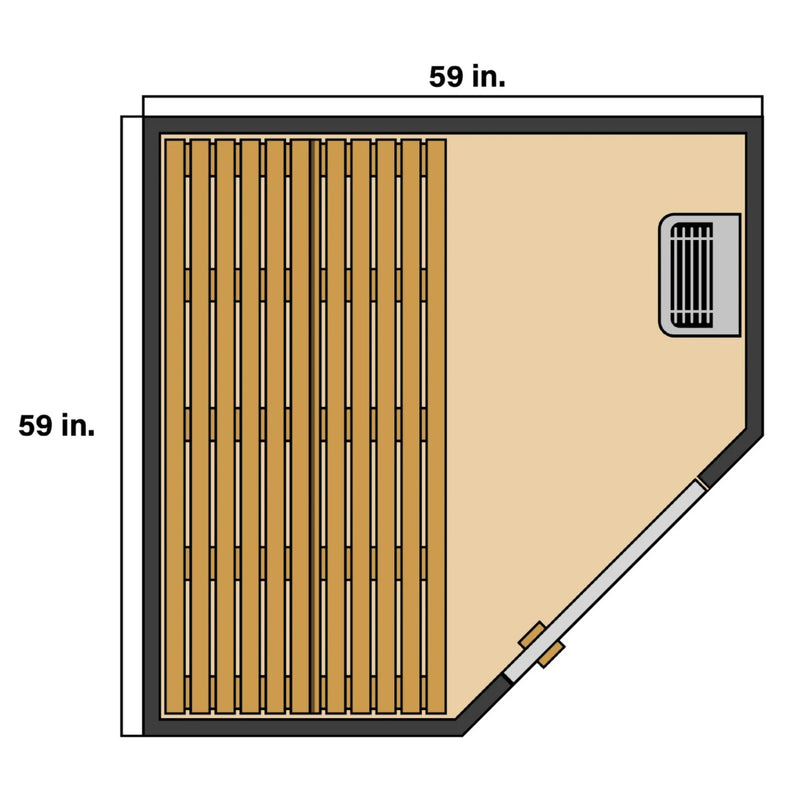 ALEKO Viola Canadian Hemlock Traditional Indoor Sauna - 3-4 Person