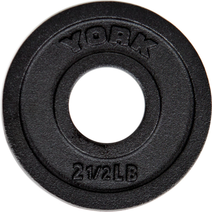 York 2" Cast Iron Olympic Weight Plate - Black