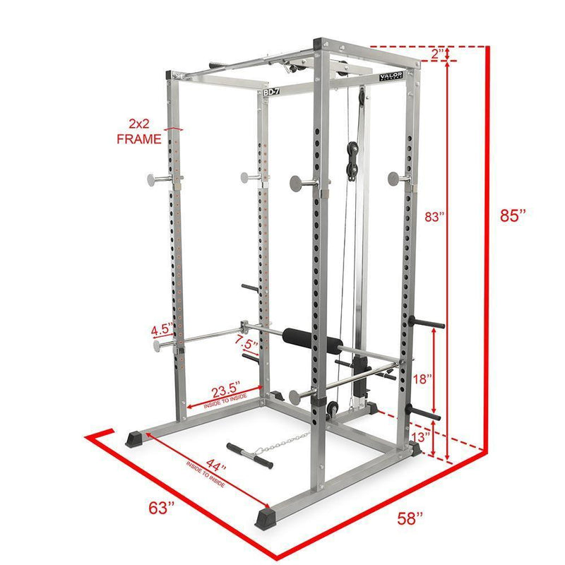 Compact 2x2 Power Rack w/ Lat Pull Station