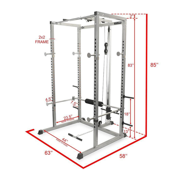 Compact 2x2 Power Rack w/ Lat Pull Station