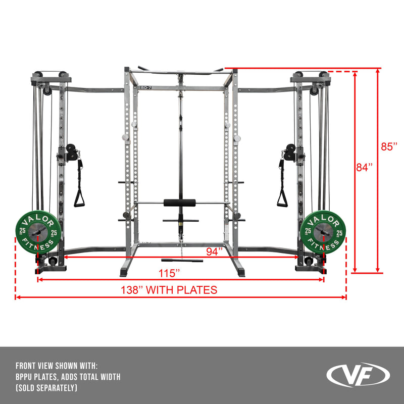 Compact 2x2 Power Rack w/ Lat Pull Station
