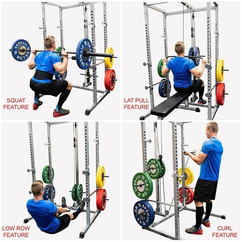 Compact 2x2 Power Rack w/ Lat Pull Station