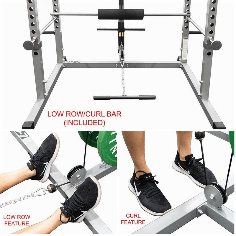 Compact 2x2 Power Rack w/ Lat Pull Station