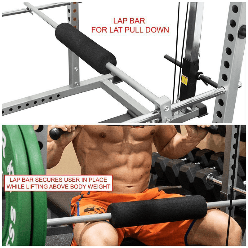 Compact 2x2 Power Rack w/ Lat Pull Station