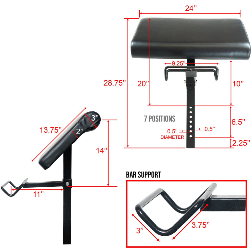 Preacher Curl Attachment for Weight Benches