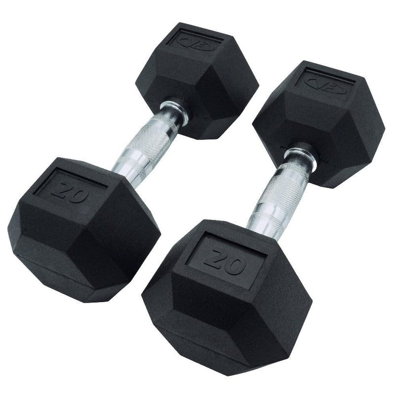 Valor Fitness Rubber Hex Dumbbell Sets