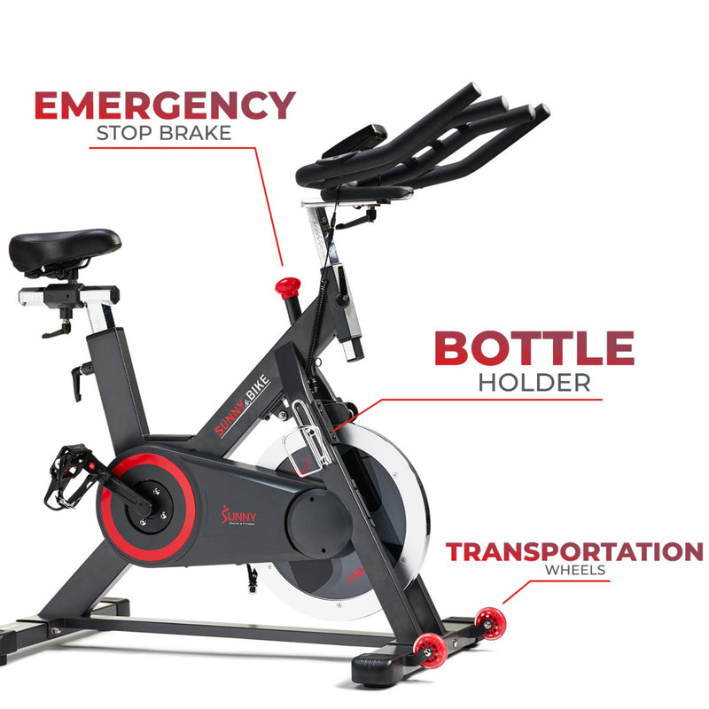 Sunny Health & Fitness Premium Smart Magnetic Belt Drive Indoor Cycling Exercise Bike