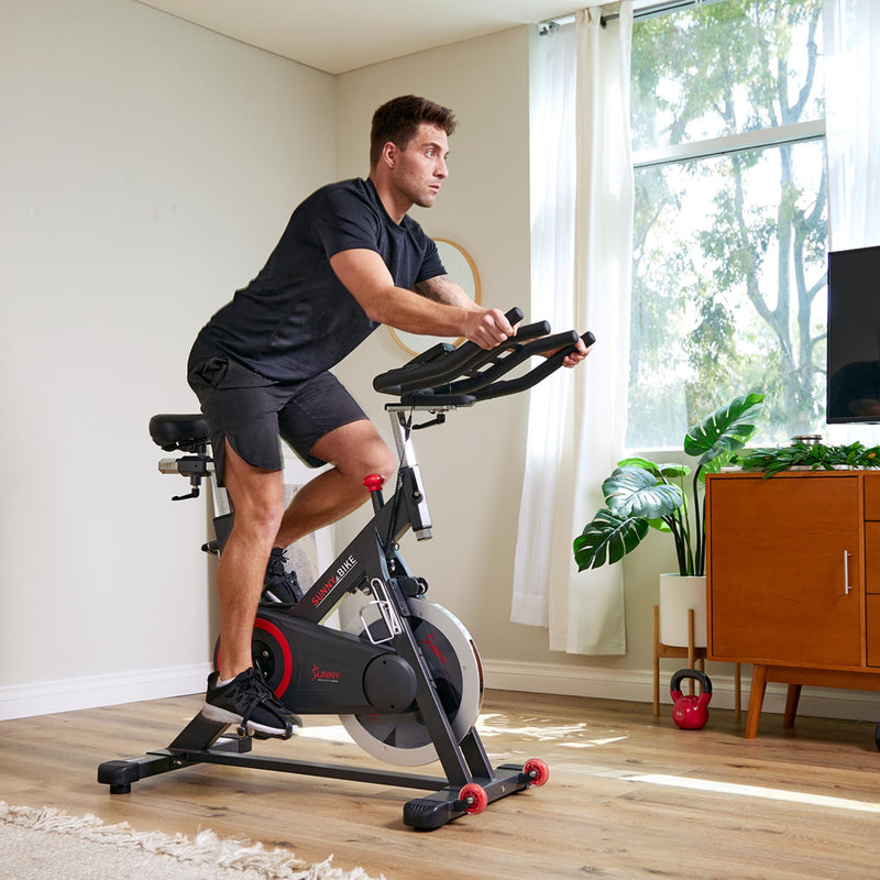 Sunny Health & Fitness Premium Smart Magnetic Belt Drive Indoor Cycling Exercise Bike