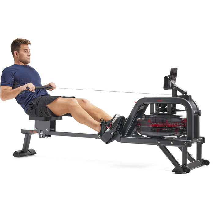 Sunny Health & Fitness Smart Premium Smart Obsidian Surge 500 m Water Rowing Machine