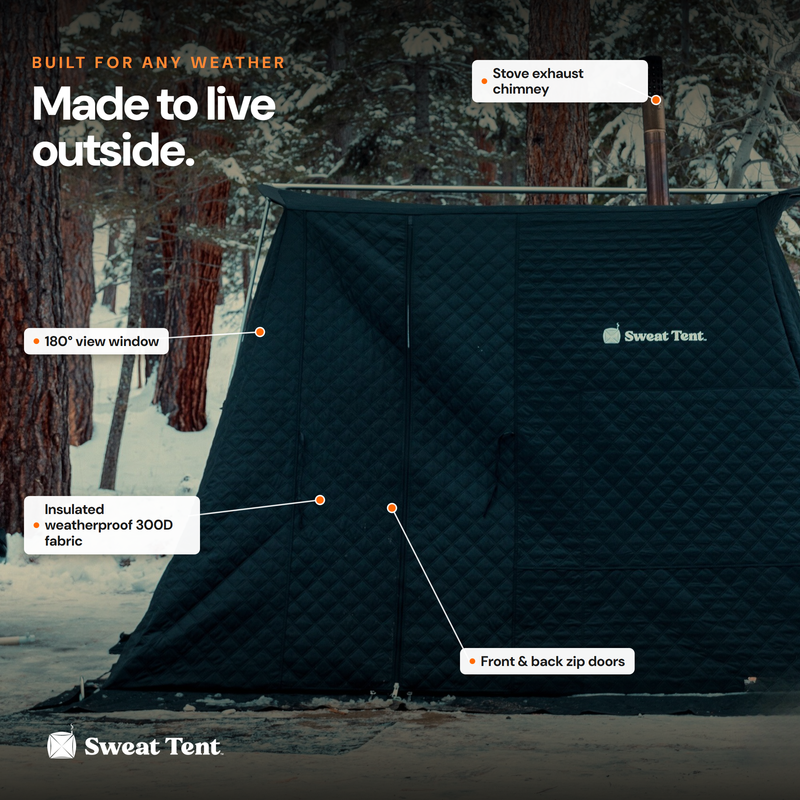 Sweat Tent Portable Outdoor Sauna — XL, Black, Pro-Bundle